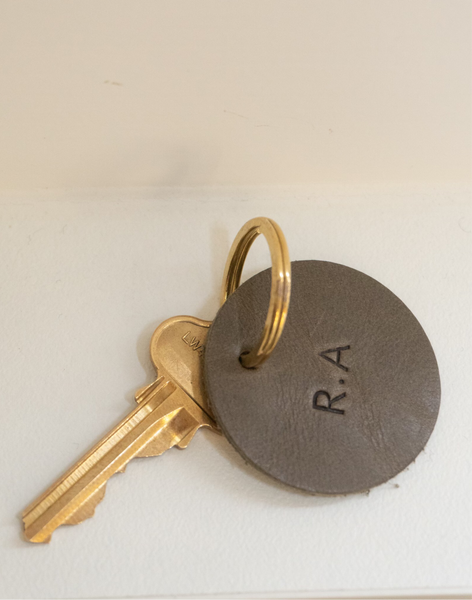 Personalised Round Leather Key Tag