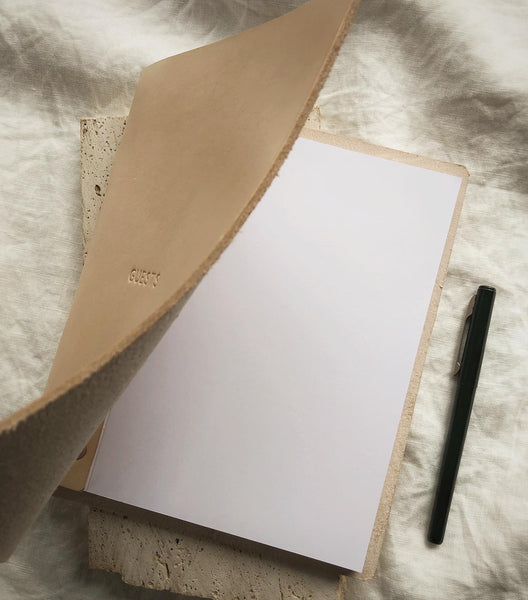 A5 Leather Notebook with Custom Text Deboss