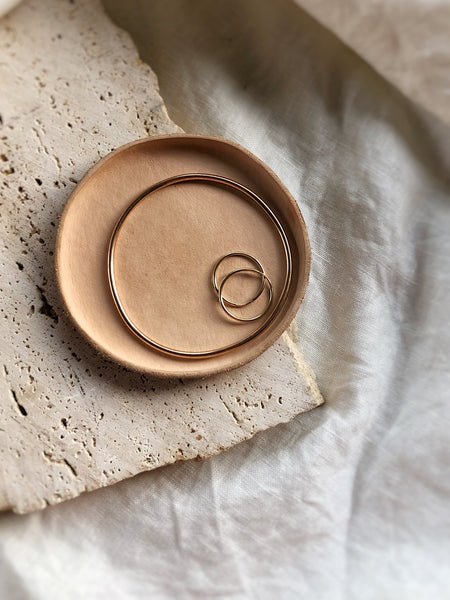 Hand Formed Leather Jewellery Dish - Small