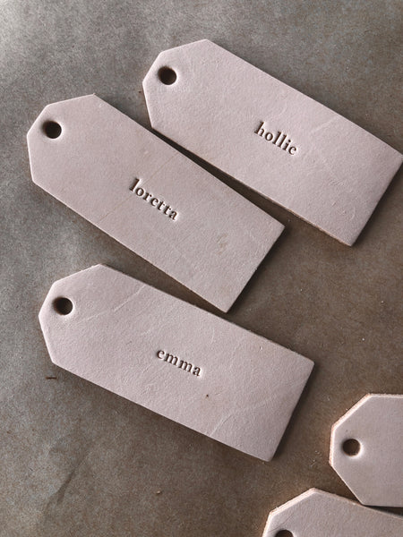 Custom Personalised Leather Name Tags