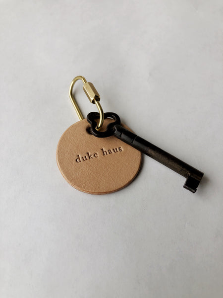 Personalised Round Leather Key Tag