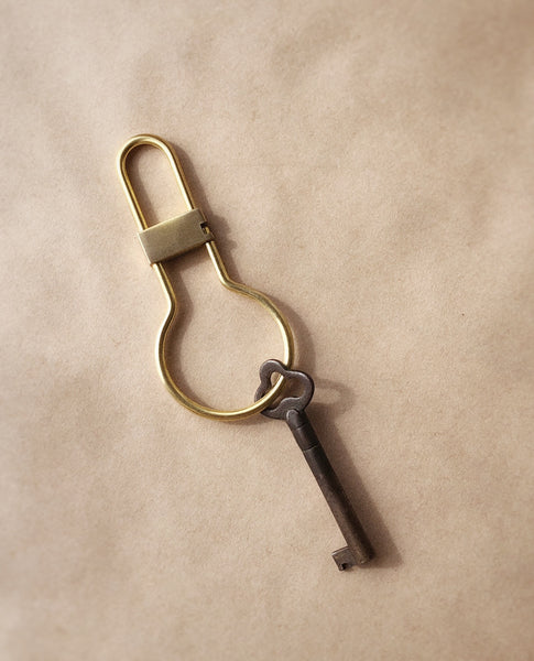 Japanese Inspired Snap lock Key Loop - Solid Brass