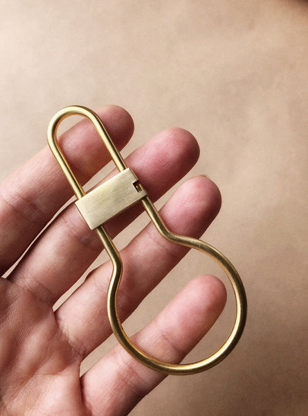 Japanese Inspired Snap lock Key Loop - Solid Brass