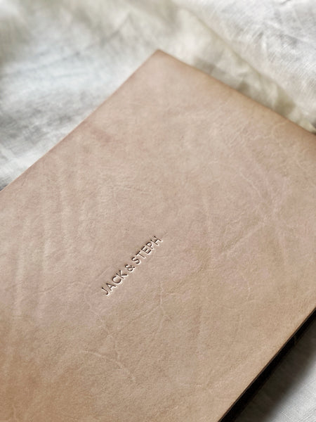 Personalised Custom Leather Wedding Guest Book Handmade in Australia