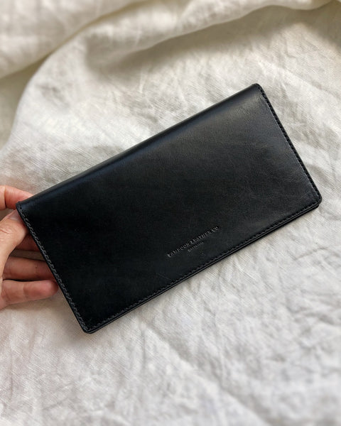 Leather Card / Phone Wallet - Black