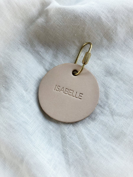 Personalised Round Leather Key Tag