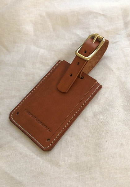 Voyager Leather Luggage Tag - Tan